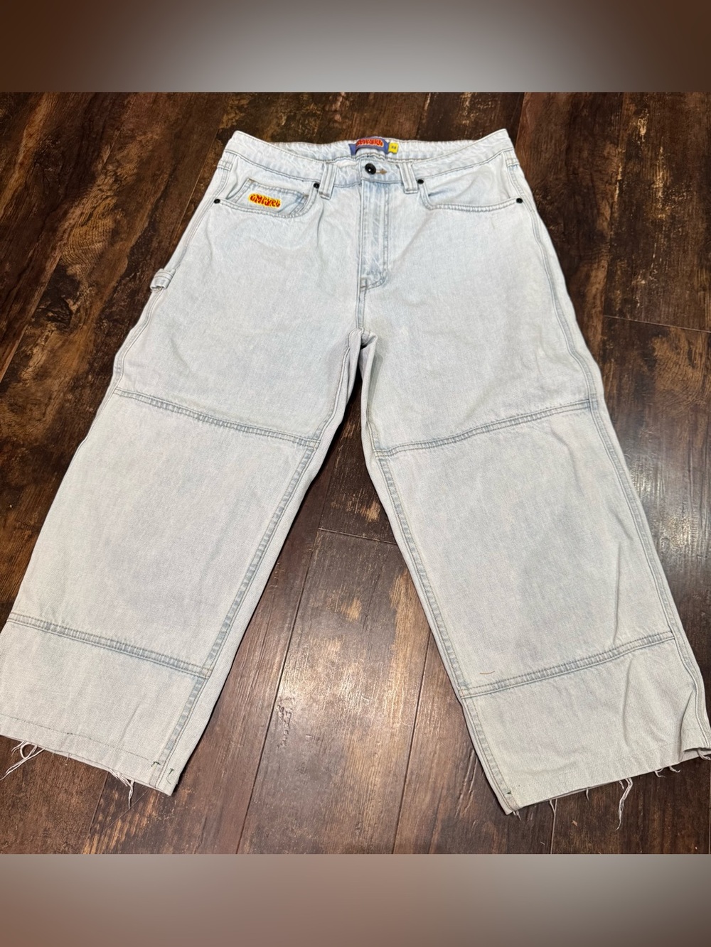 Unisex Retro Style Empyre Relaxed Jeans Altered Hem Size 32